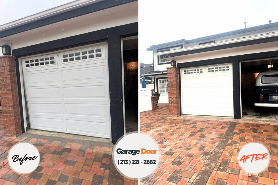 Before and after: garage door repair Worden, IL